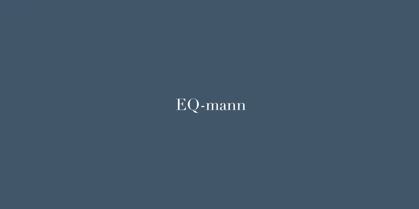 Blå banner med tekst EQ-mann